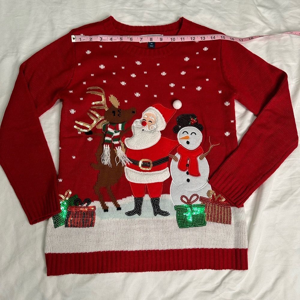 Karen Scott Ugly Christmas Embellished Santa Reindeer Snowman Holiday Sweater SP - Picture 5 of 8